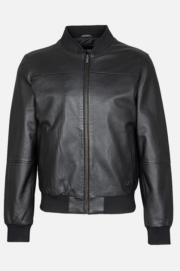 ΜΕΝ LEATHER JACKET KARL LAGERFELD - 990 BLACK